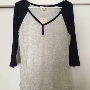 NWT Henley Baseball Tee
